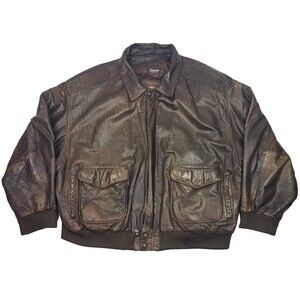 Adventure Bound Originals by Wilsons VTG Bomber Leather Jacket Size 2X